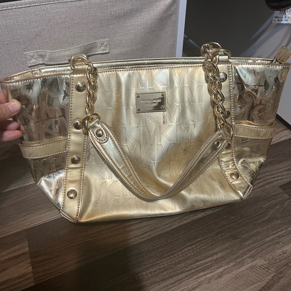 Gold Michael kors purse